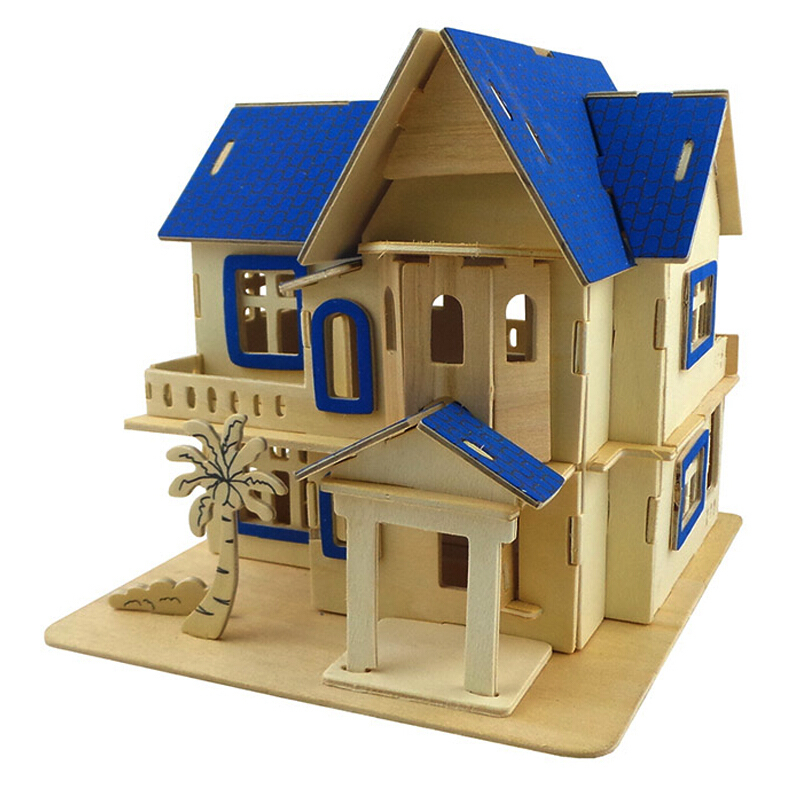 立体拼图拼装拼插房屋建筑模型diy手工礼品积木小房子小梦幻别墅视频