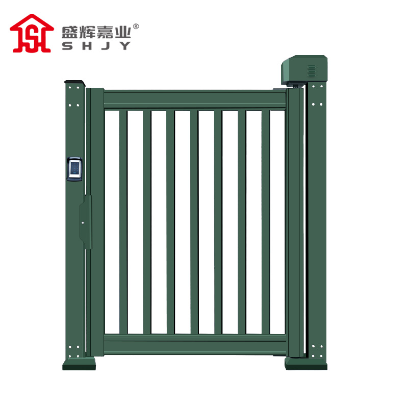 盛辉嘉业 军绿色伸缩门防冲击电动大门平移直线门单位收缩推拉小门工业门定制每米高清大图