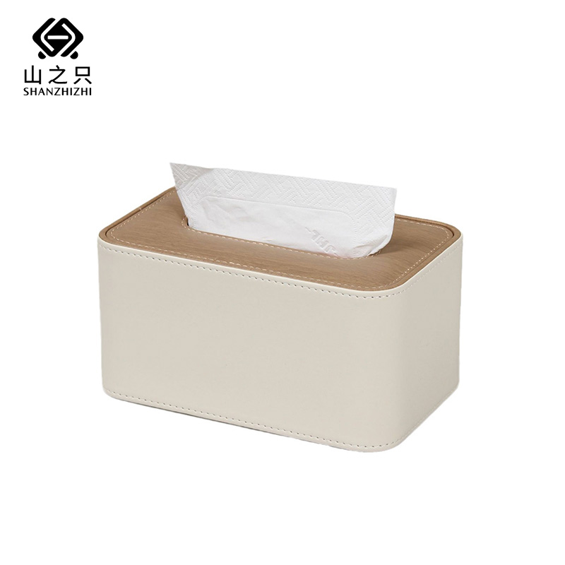 山之只 皮质木纹纸巾盒 195*125*98mm 个高清大图