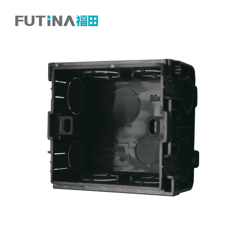 福田 86型暗装底盒 墙开暗盒墙壁面板86型通用暗盒接线盒 A1-黑色 单位:个高清大图