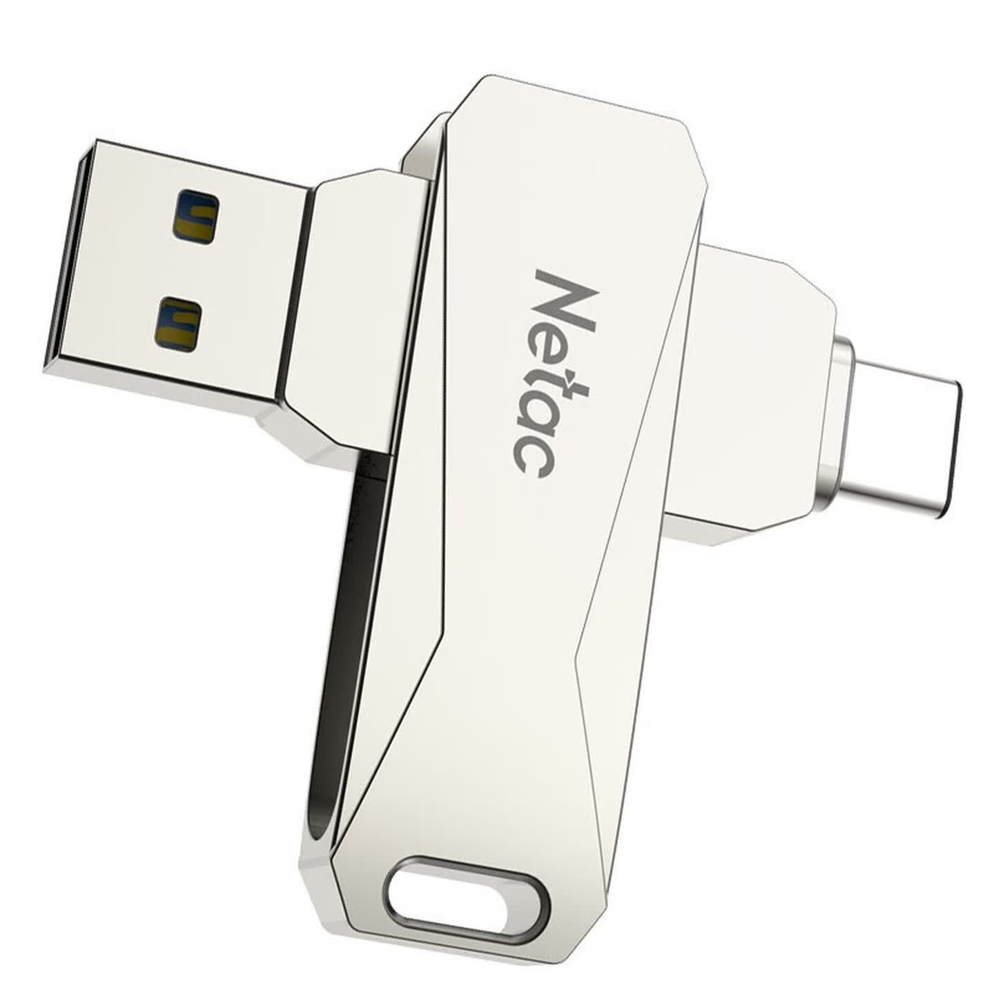 朗科(Netac)G473-64G U盘 USB3.0+Type-C 银色高清大图