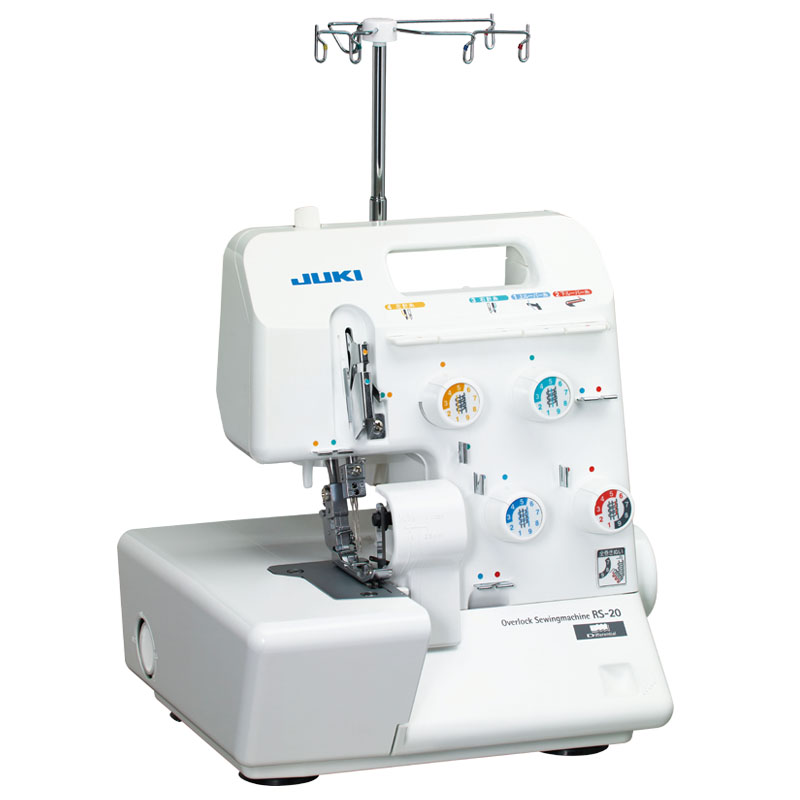 JUKI 重机 家用多功能包缝机 RS-20/CH 双针三线四线 带差动送布 拷边机 自动卷边