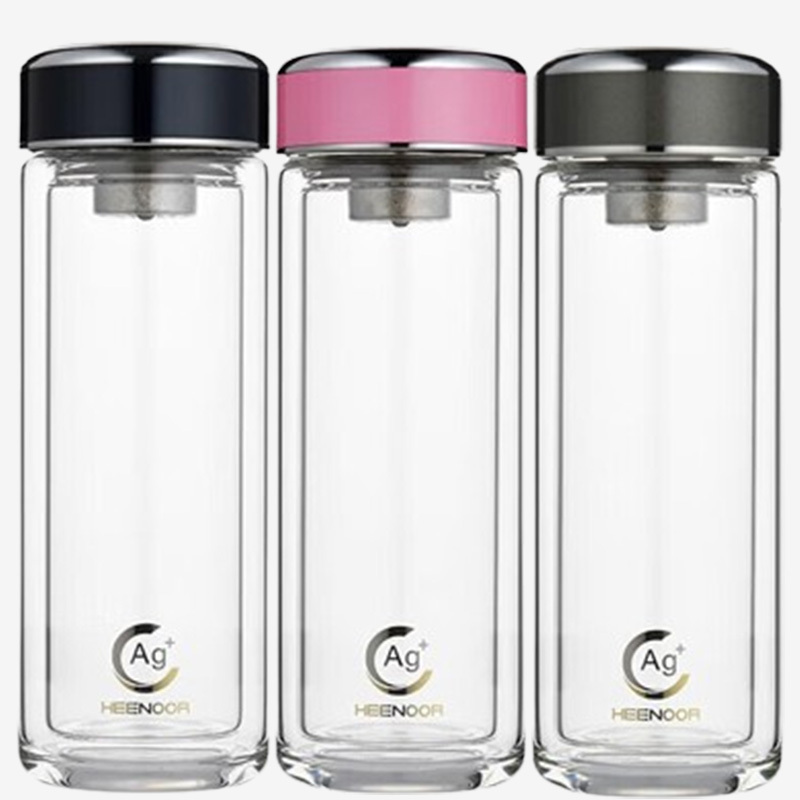 希诺玻璃杯360ml密封防漏双层便携XN-1912(颜色随机)