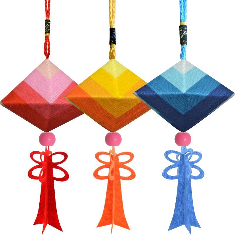 彩线款材料包1个颜色请留言彩线香包渐变色绕线香袋diy三角粽子手工