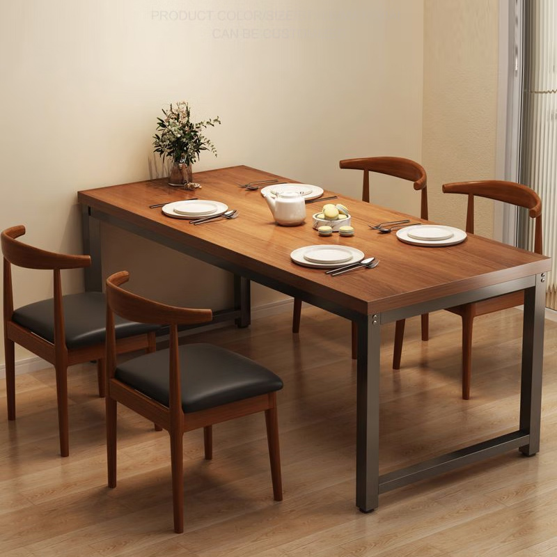 GS广圣 餐桌钢木餐桌椅食堂饭桌1桌4椅 CB0908 套高清大图