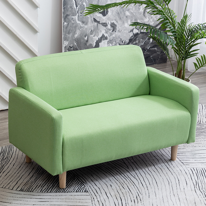 小沙发北欧简易租房卧室客厅女服装店铺二人两双人布艺沙发小户型视频