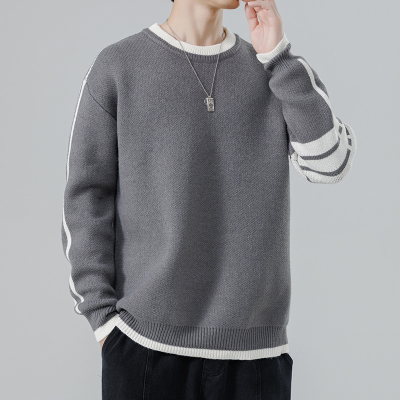 南极人雪尼尔毛衣男士秋冬季新款宽松圆领内搭打底针织衫保暖衣服