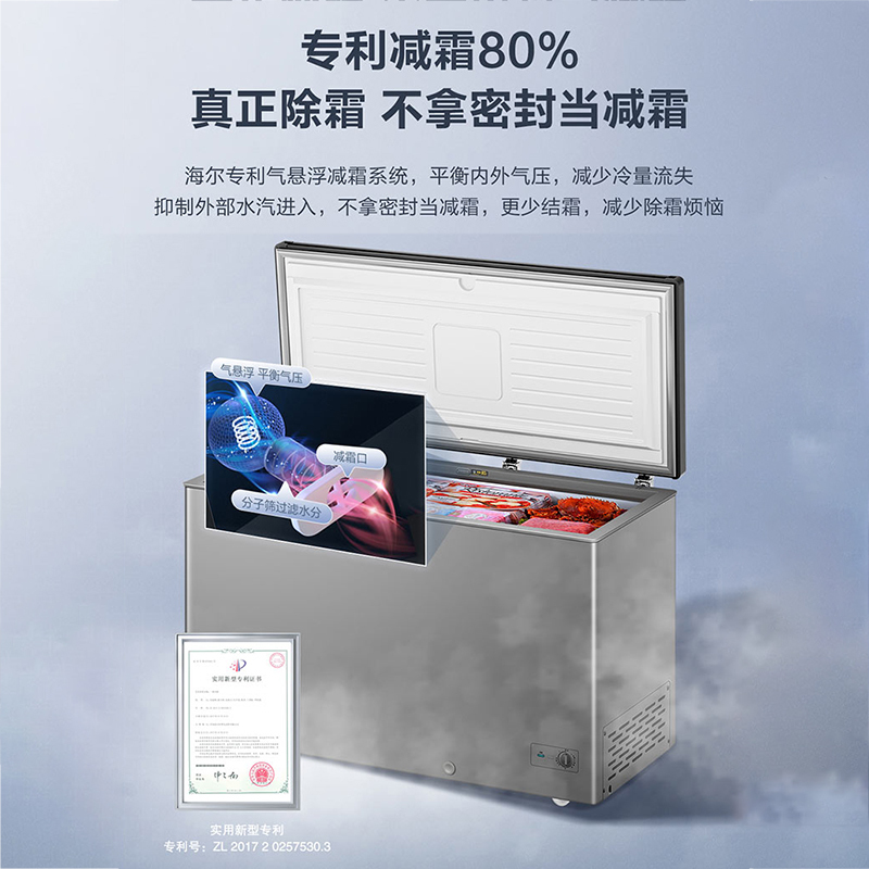 海尔(Haier)369升 家用 商用 卧式冰柜 冷柜 冷冻柜 减霜80% BC/BD-369GHPT