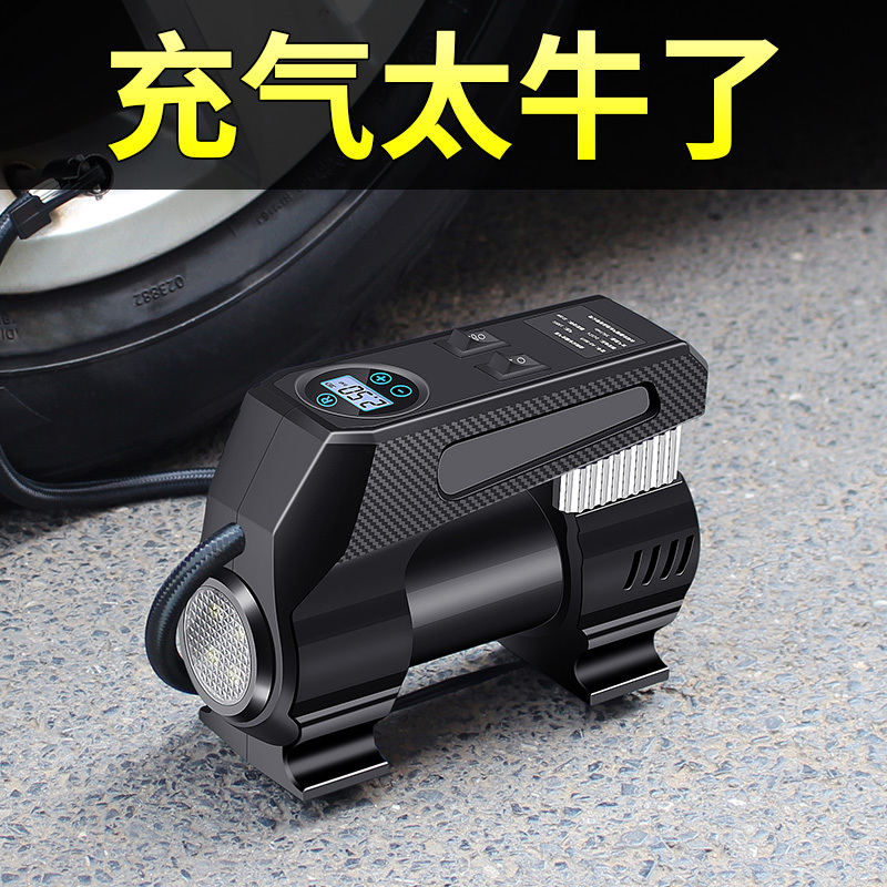 巨木 车载充气泵车载加气泵汽车轮胎打气筒小型随车冲气棒 有线数显款