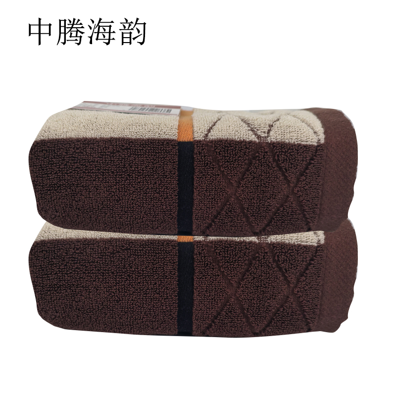 中腾海韵 枕巾 咖色 1对高清大图
