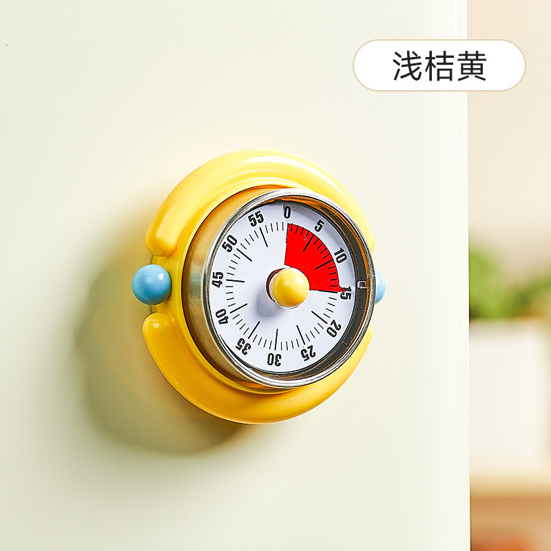 机械计时器磁吸厨房做饭定时可视化时间管理闹钟提醒器 浅橘黄