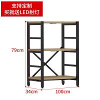 铁艺置物架层架客厅简约储物实木隔板架子钢木书架落地简易多层板六层3米6组合120两套架三套板壹德壹