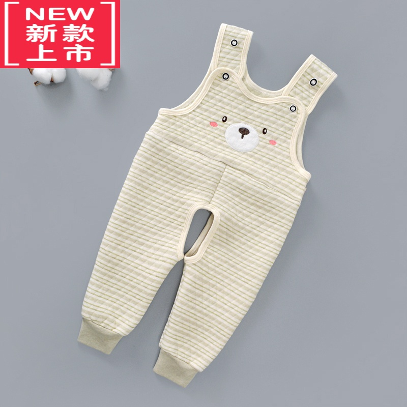 可莉允宝宝背带裤保暖内衣儿童加厚秋衣秋裤婴儿彩棉套装0-1岁2夹棉保暖裤