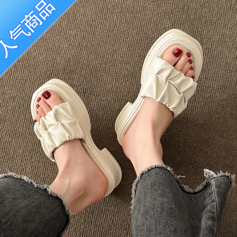 SUNTEK高级感凉拖鞋女夏外穿2023年新款厚底休闲沙滩凉鞋时感E拖2高清大图