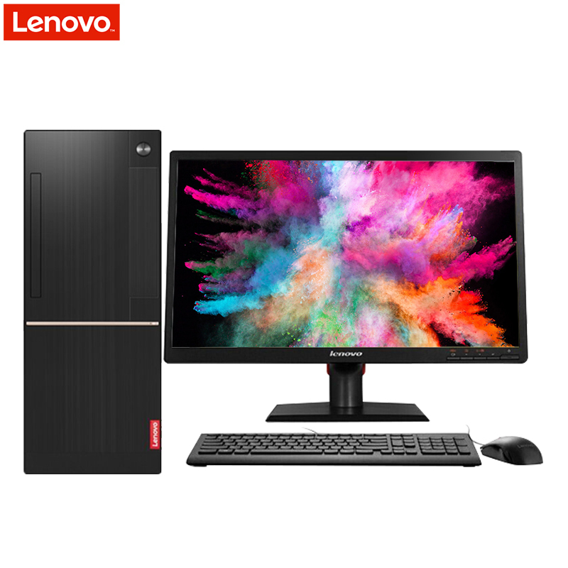 联想（Lenovo）扬天W4093D-ST 19.5英寸台式电脑 （i3-8100 4GB 1TB DVD集显W10h）