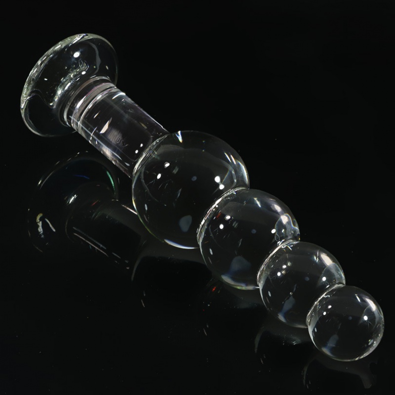 大号玻璃肛塞宝塔多层肛自玩水晶玻璃拉珠情趣用品男女肛自玩 B89透明高清大图