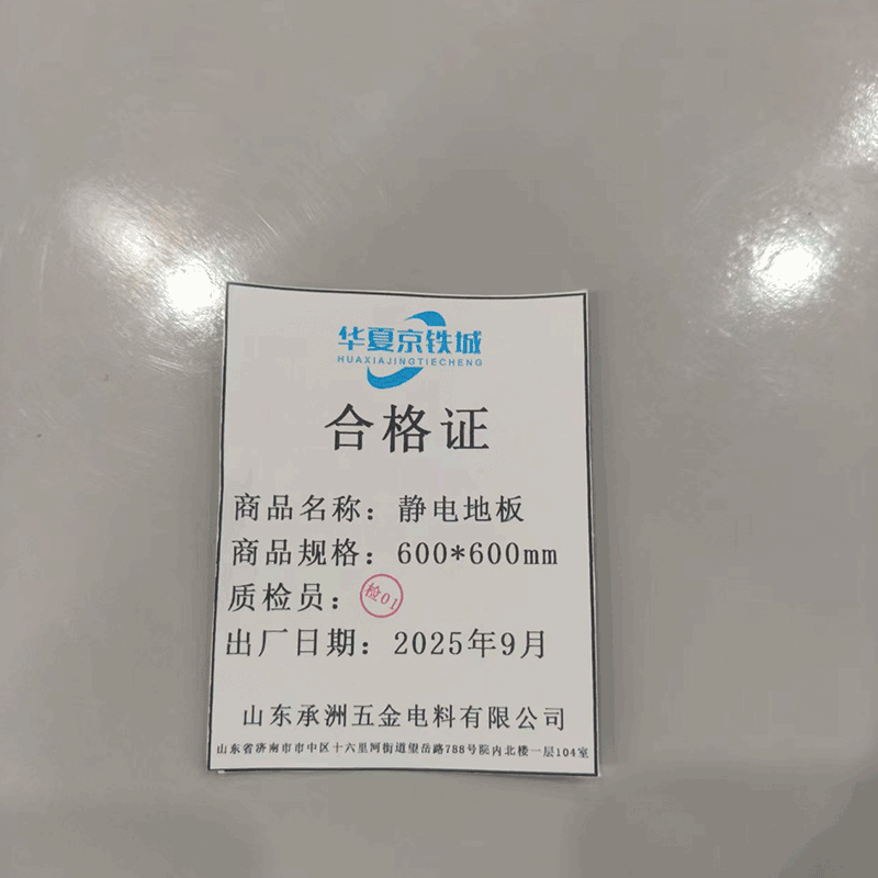 华夏京铁城 静电地板 600*600mm 块高清大图