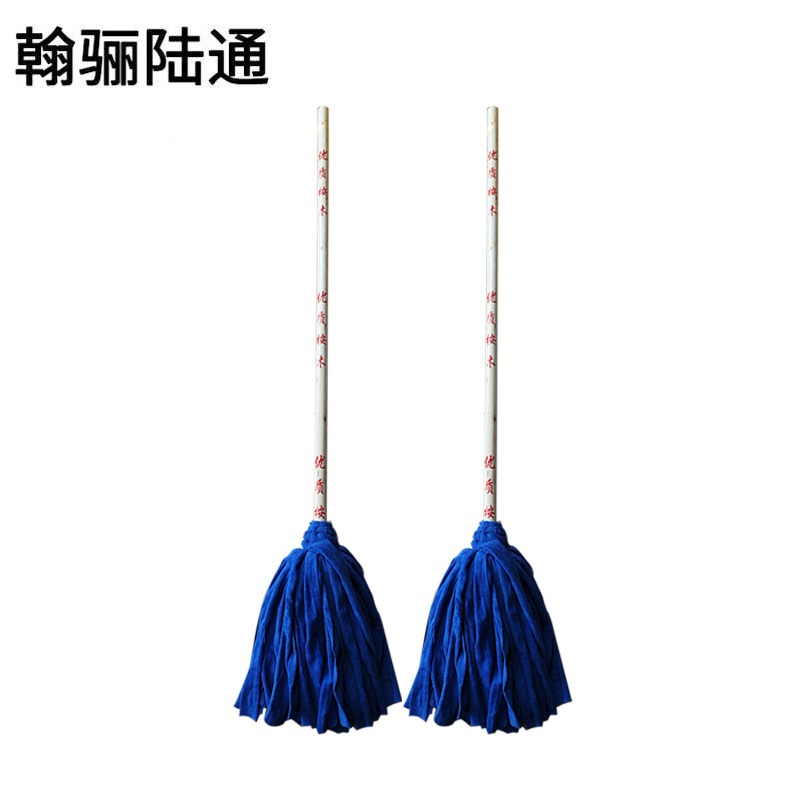 翰骊陆通 木杆拖布拖把墩布 纤维布桉木杆120cm 把高清大图