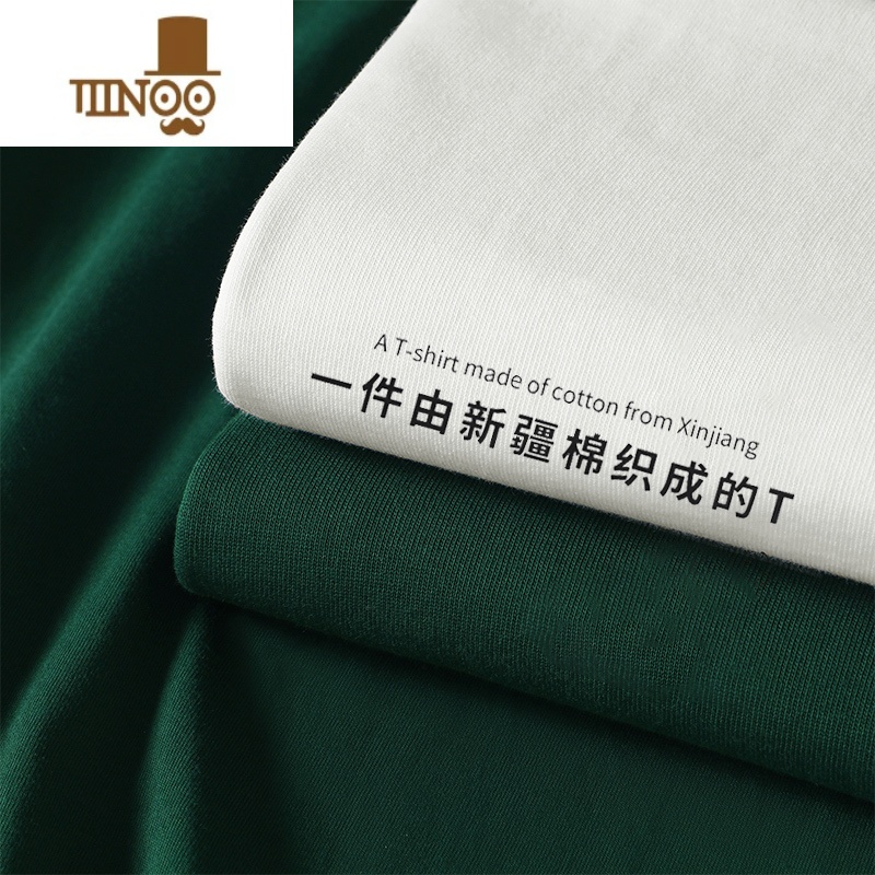 YANXU美式正肩320gt恤男生盐系穿搭ootd短袖三本针夏季七分袖高清大图