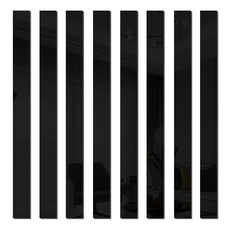 吊顶装饰条电视背景墙边框条自粘闪电客平板线条 10厘米x1米/5条/黑色
