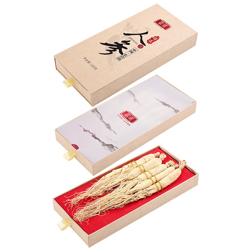 庄民 长白山人参礼盒100g/盒 选大条型人参 每支20克生晒参 可泡白人参酒 年货送礼佳品