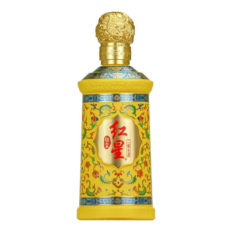 红星钰玺二锅头清香典范 北京二锅头酒黄盒礼盒装 53度清香型白酒送礼袋500mL* 2瓶装高清大图