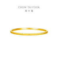 周大福 丝绒手镯 简约圆点 足金实心黄金手镯(工费:1920计价)EOF1155