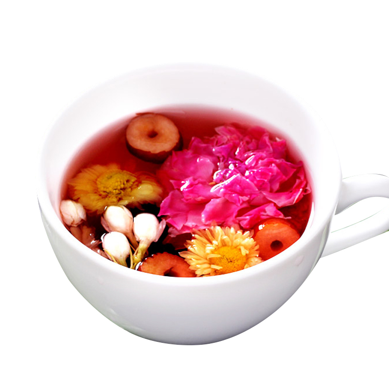 陌上花开三花茶玫瑰花茶菊花茶茉莉花草茶组合干玫瑰茄红枣茶