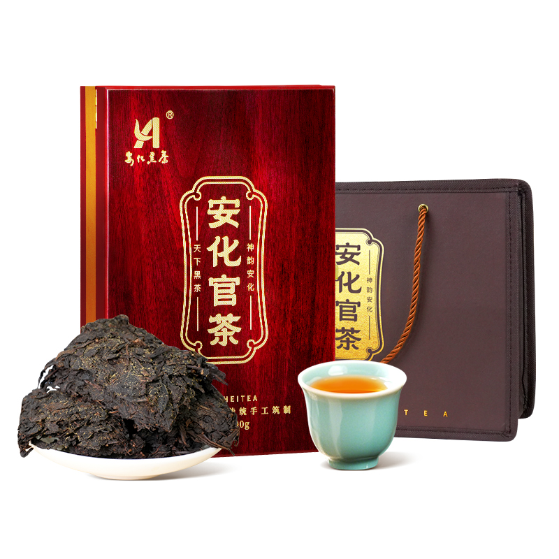 安化黑茶特级金花茯茶2014高档年货节茶叶礼盒送人600g