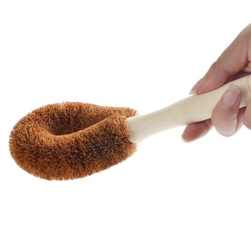 体验装1把椰棕锅刷天然椰棕锅刷厨房用长柄清洁刷木柄锅刷子不沾油锅