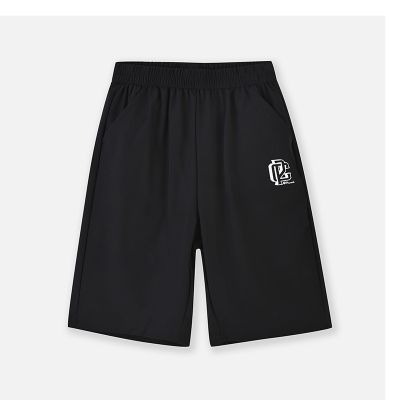 【1件3折】铅笔俱乐部2025夏装新品男童中裤儿童休闲裤子中大童百搭六分短裤 黑色 140cm