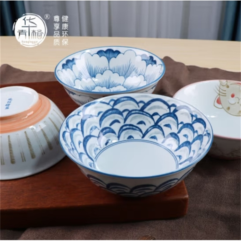 华青格陶瓷大碗 6.2英寸 大号汤碗 面碗 家用微波炉饭碗 餐具套装高清大图