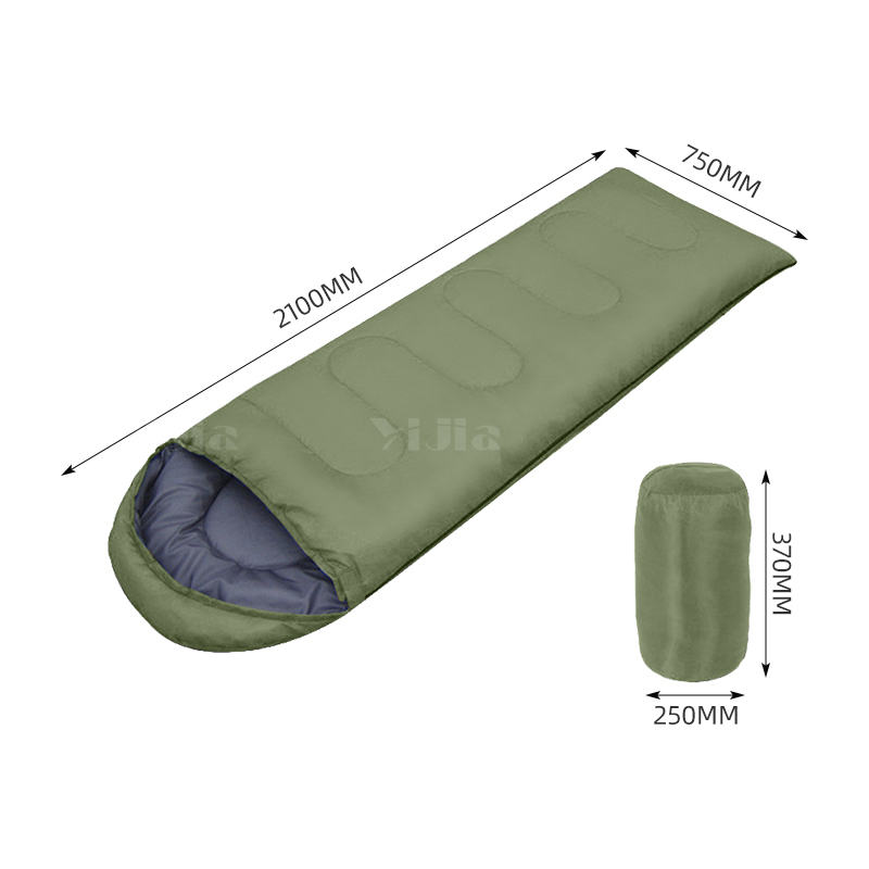 翌嘉YJ3112005 信封睡袋户外露营睡袋中空棉 1.3kg绿色高清大图