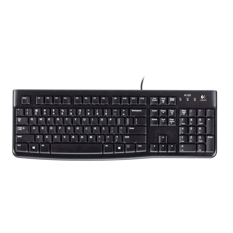 罗技(Logitech)K120有线键盘 颜色:黑色 2个/件
