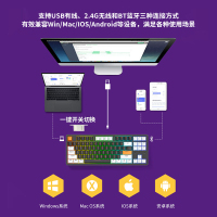 达尔优(dareu)A87pro无线三模客制化游戏机械键盘可插拔轴PBT键帽87键RGB背光紫金轴pro-黑金刚