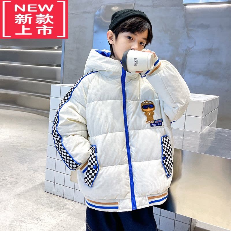 可莉允男童冬季加厚棉服中大童外套2022新款儿童羽绒棉衣炸街棉袄洋气潮图片