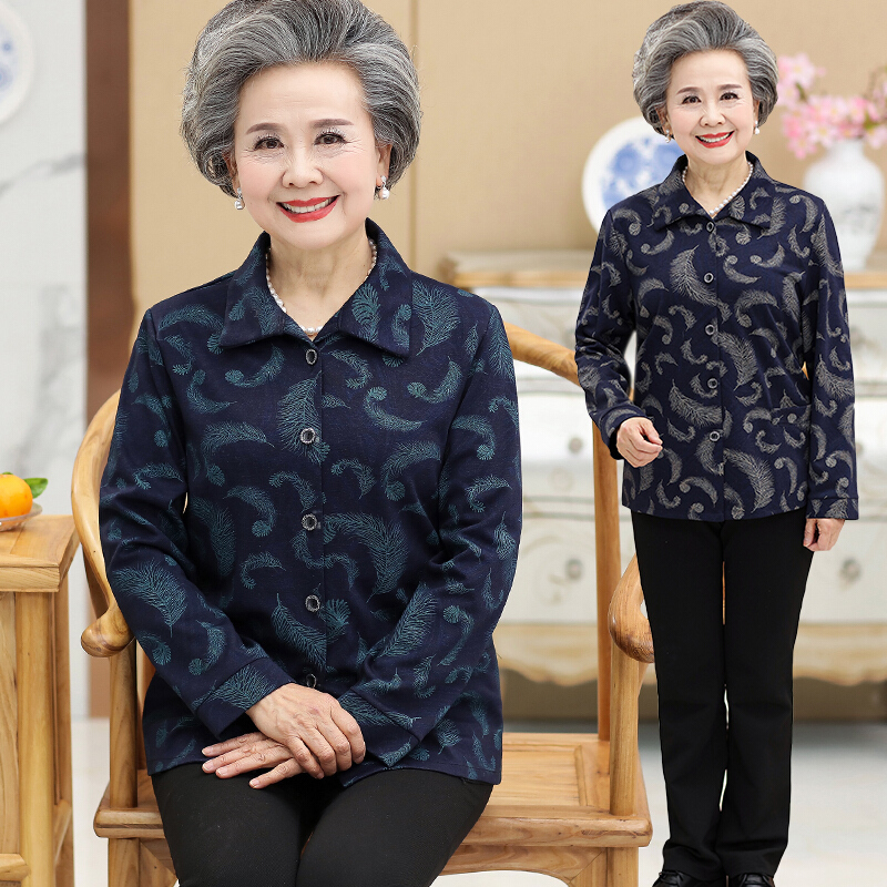 老年装女中年妈妈秋装老人衣服两件套秋衣套装奶奶夏中老年薄外套