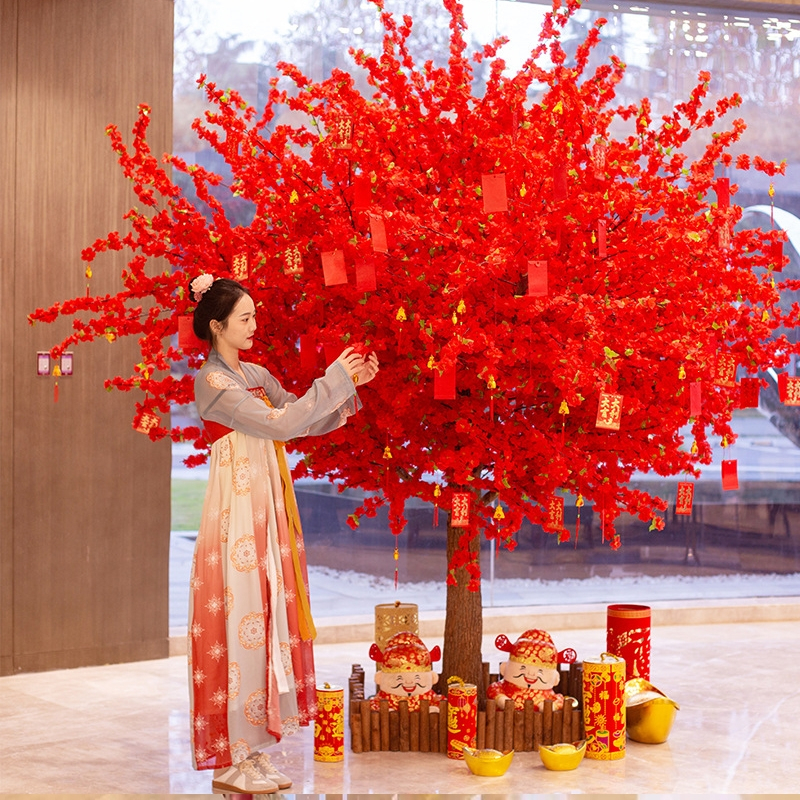 法耐仿真桃花树假桃花大型室内装饰新年祈福红包许愿树婚庆造景梅花树年货 0 8米x0 6米圆形款报价 参数 图片 视频 怎么样 问答 苏宁易购