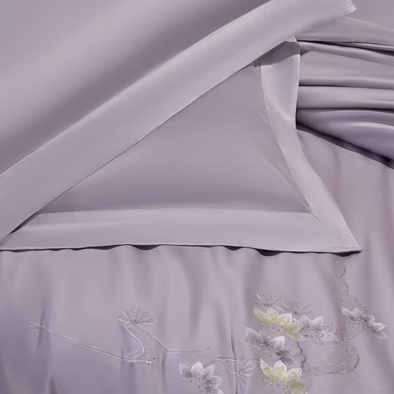 水星家纺床品四件套200*230cm至甄·暮染执绣系列刺绣抗菌高清大图