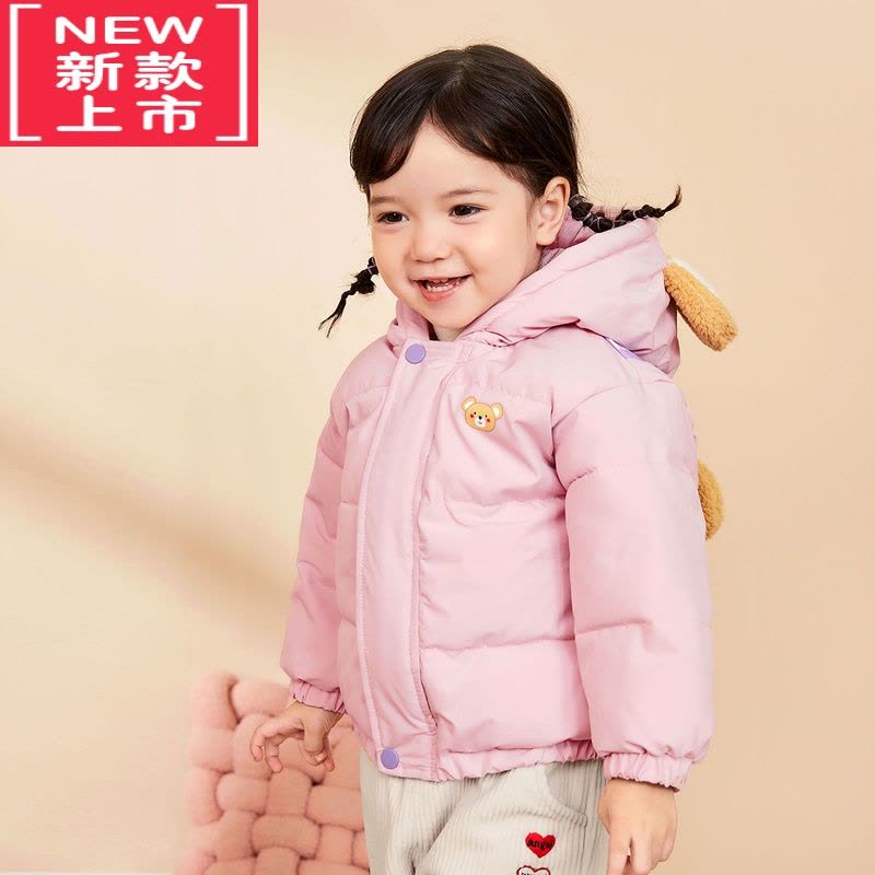 可莉允宝宝棉服秋冬女童加绒加厚外套冬季装男童儿童保暖外衣童装秋季装图片