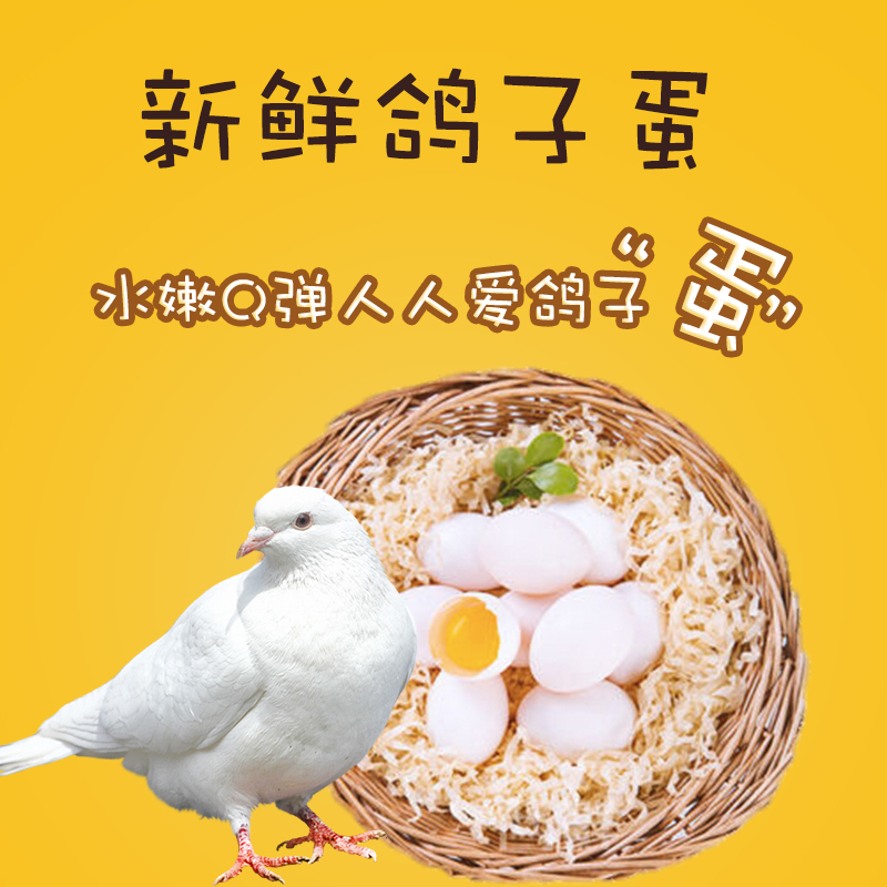 [西沛生鲜]新鲜鸽子蛋 20枚 17-22g/个 农家散养 杂粮土鸽蛋白鸽蛋宝宝辅食鲜蛋