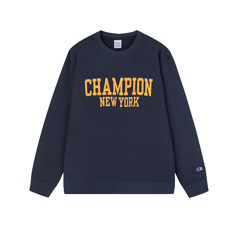 champion冠军趣味字母印花圆领卫衣男女情侣宽松休闲上衣百搭