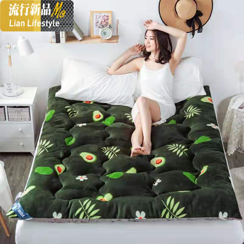 加厚保暖羊羔绒床垫双人榻榻米床褥学生宿舍垫被防滑可折叠垫子 三维工匠