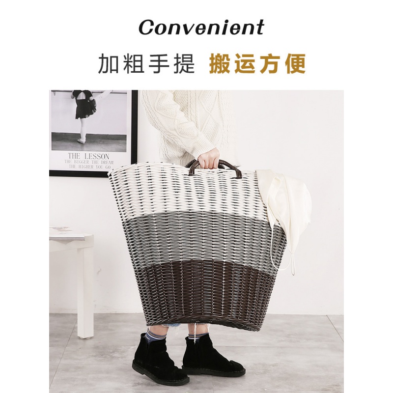 美帮汇塑料脏衣篮脏衣服收纳筐装衣物娄篮子宿舍赃蓝框家用简约洗衣篓桶高清大图