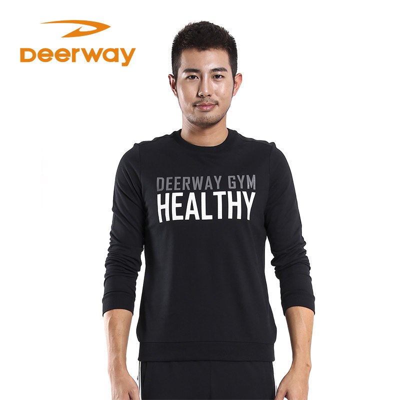 德尔惠男装运动卫衣秋冬新款舒适透气套头衫字母跑步户外运动上衣