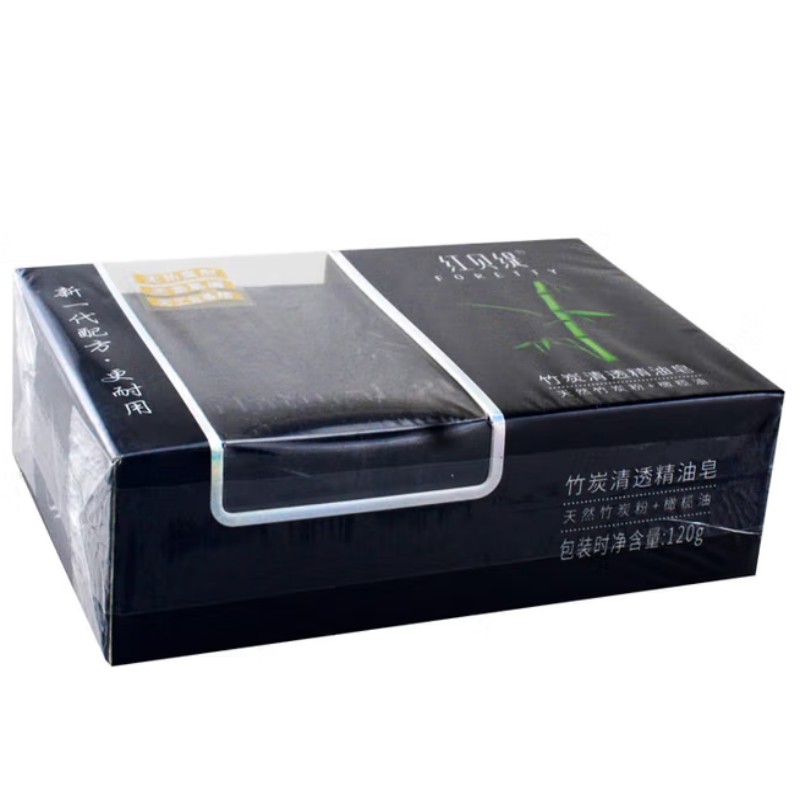 红贝缇(Foretty) 竹炭清透精油皂120g*96盒/箱高清大图
