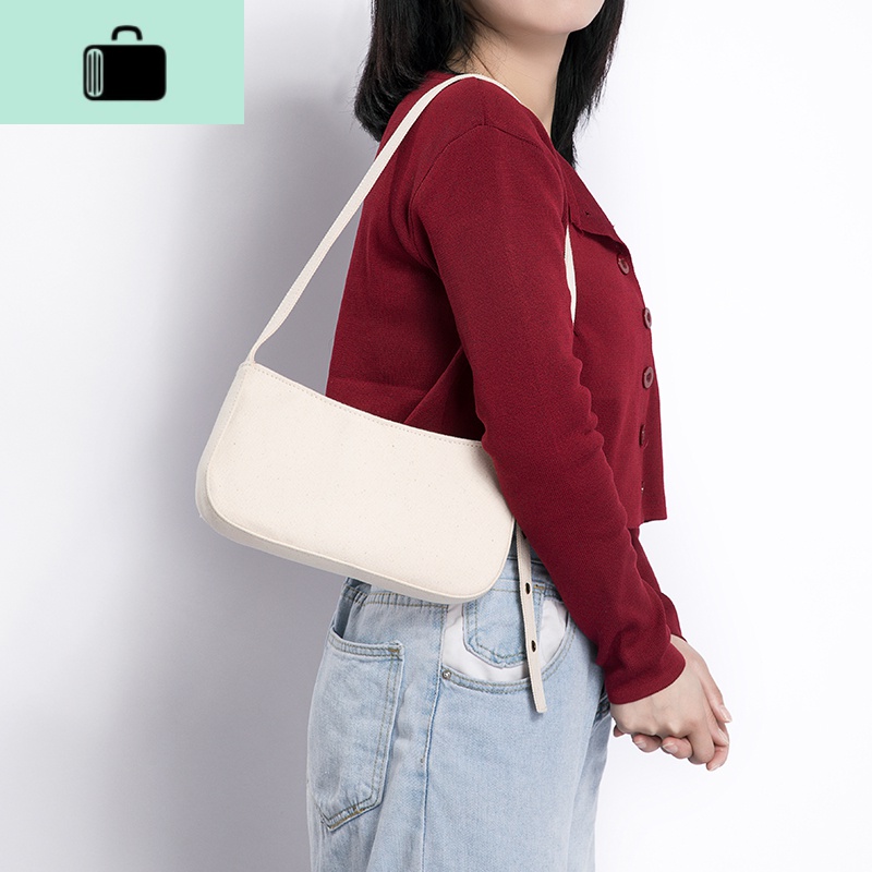 帆布腋下包ins夏天小众包包女新款高级感单肩复古法棍包NEWLAKE高清大图