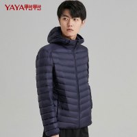鸭鸭 90鸭绒男士羽绒服新款轻薄短款连帽时尚百搭超轻便