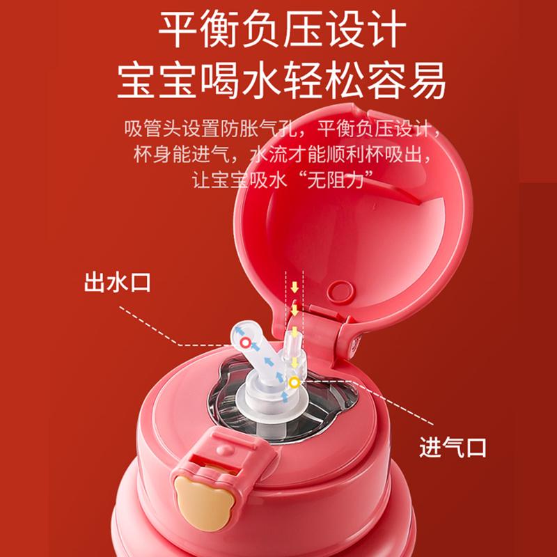(私人定制)天蝎座杯具熊儿童保温杯带吸管儿童水杯316不锈钢内胆580mlBEDDYBEAR高清大图