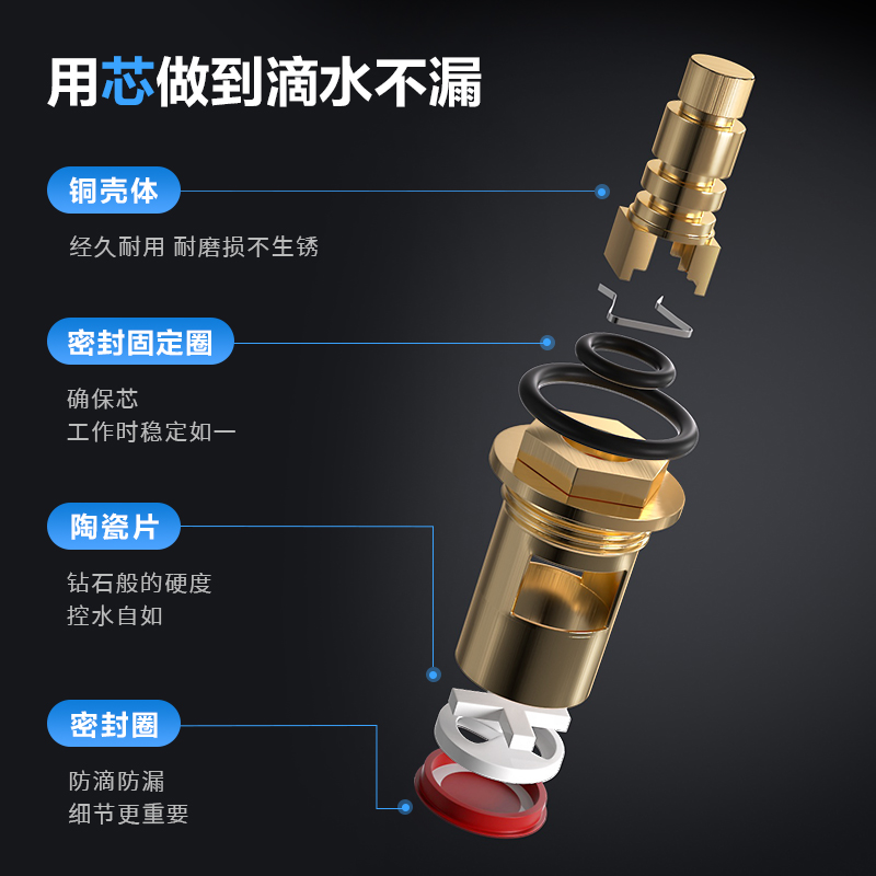 雨虹飞鱼角阀冷热通用全铜加厚大流量水槽面盆卫生间厨房冷热4分角阀高清大图